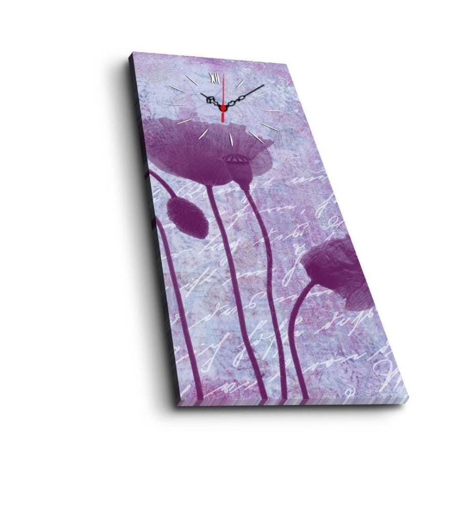 Dekorative Wanduhr aus Leinwand, Multicolor, Wildleder-Leinwand