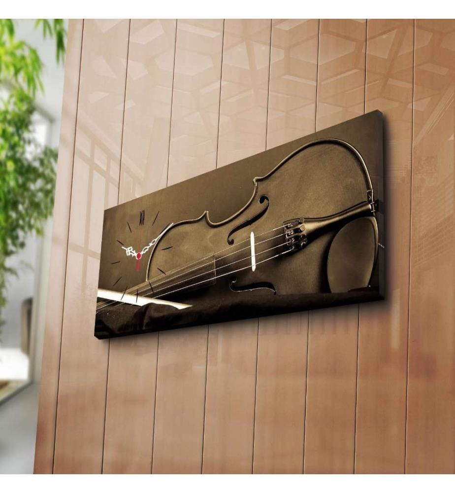 Dekorative Wanduhr aus Leinwand, Multicolor, Wildleder-Leinwand