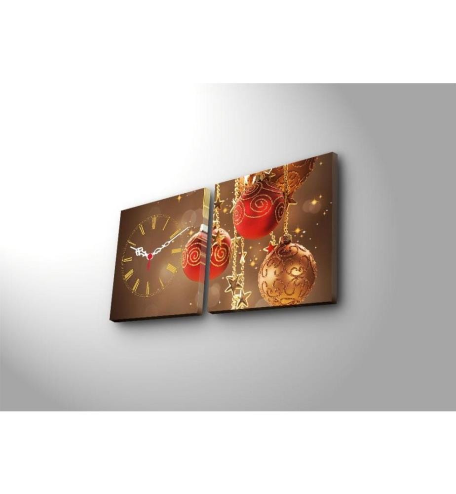 Dekorative Wanduhr aus Leinwand, 2 Stück, Multicolor, Wildleder-Leinwand