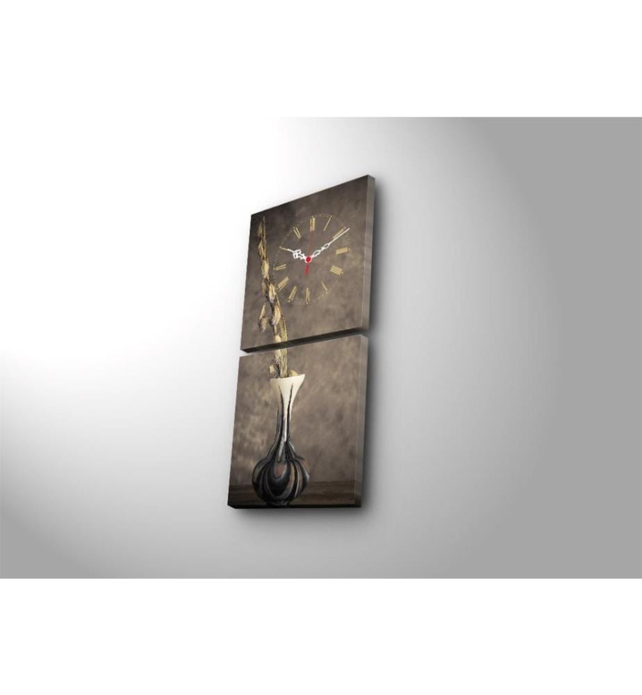 Dekorative Wanduhr aus Leinwand, 2 Stück, Multicolor, Wildleder-Leinwand