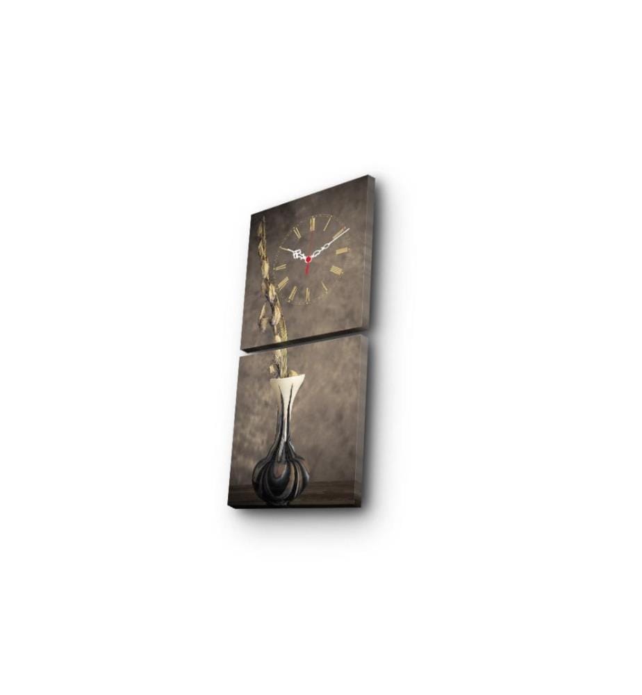 Dekorative Wanduhr aus Leinwand, 2 Stück, Multicolor, Wildleder-Leinwand