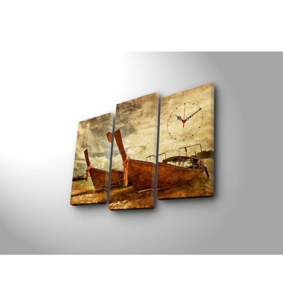 Dekorative Wanduhr aus Leinwand, 3 Stück, Multicolor, Wildleder-Leinwand