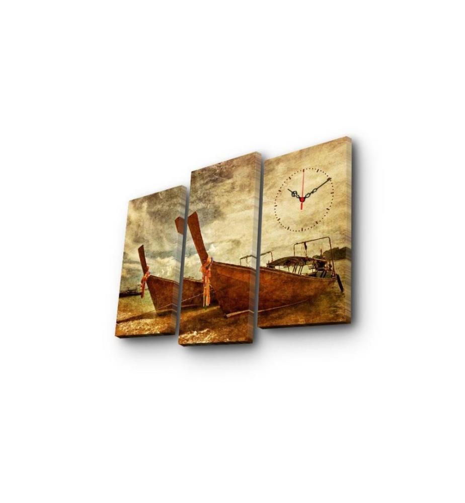 Dekorative Wanduhr aus Leinwand, 3 Stück, Multicolor, Wildleder-Leinwand