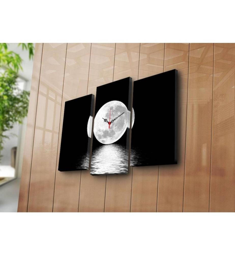 Dekorative Wanduhr aus Leinwand, 3 Stück, Multicolor, Wildleder-Leinwand