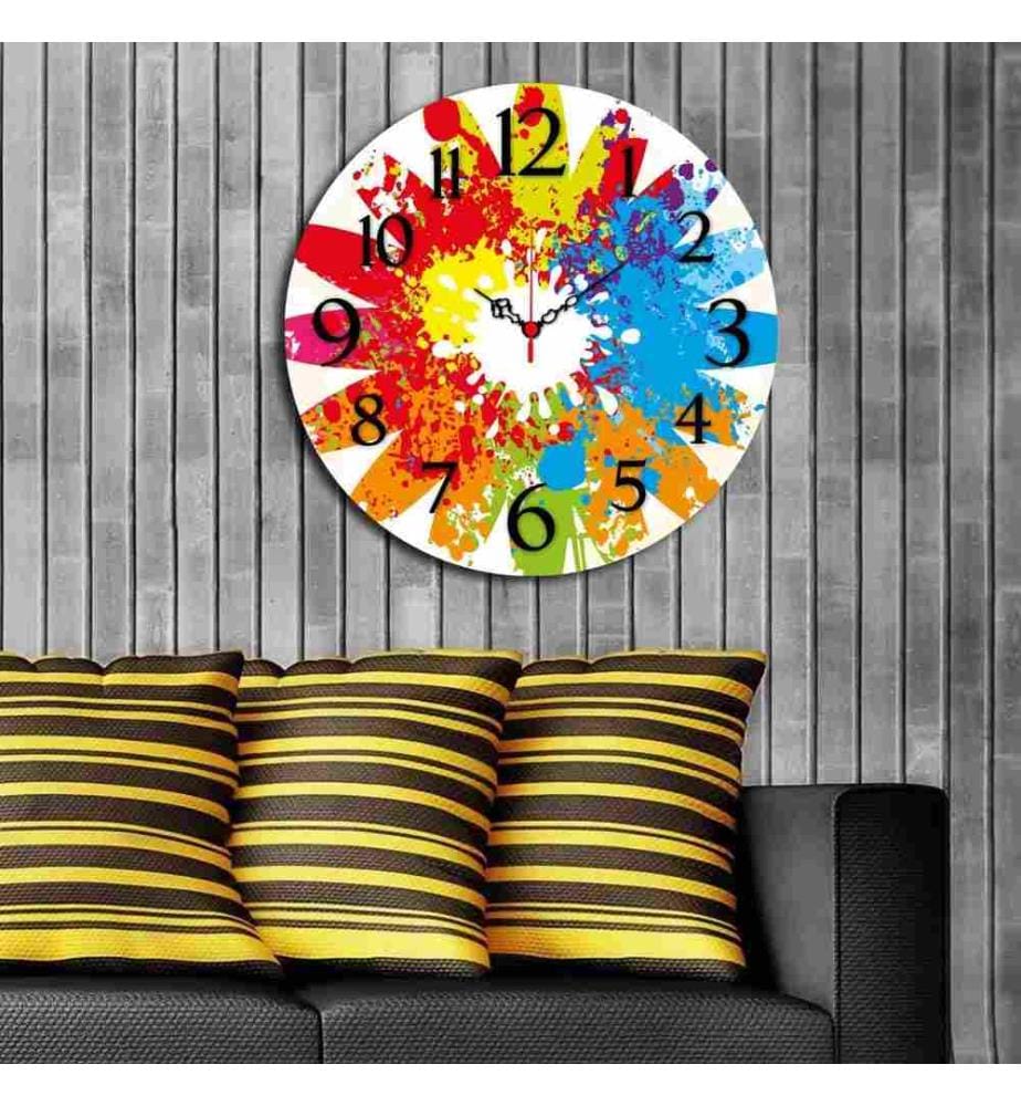 Dekorative MDF-Uhr, Multicolor, Mdf