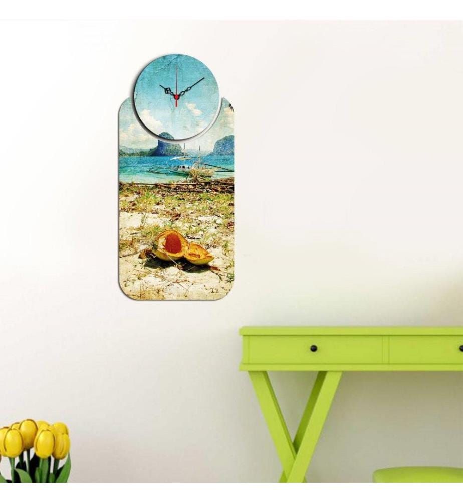 Dekorative MDF-Uhr, 2 Stück, Multicolor, Mdf