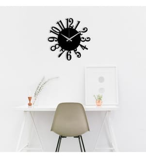 Horloge murale décorative en métal, noir, métal