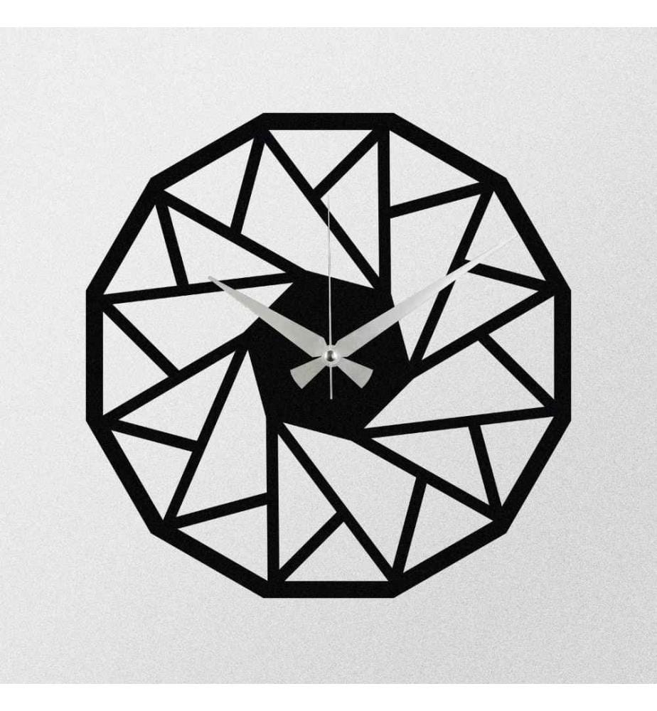 Dekorative Wanduhr aus Metall, Schwarz, Metall