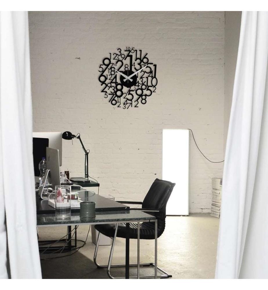 Decorative Metal Wall Clock, Black, Metal