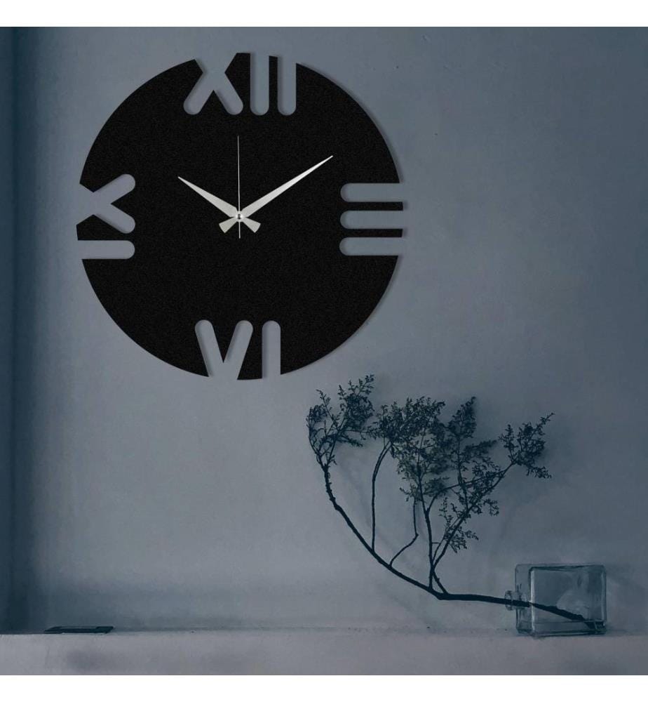 Orologio decorativo da parete in metallo, nero, metallo