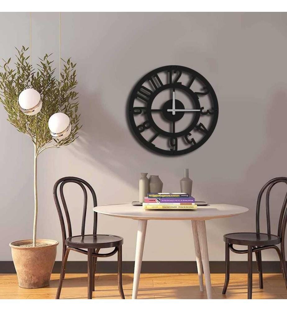Orologio decorativo da parete in metallo, nero, metallo
