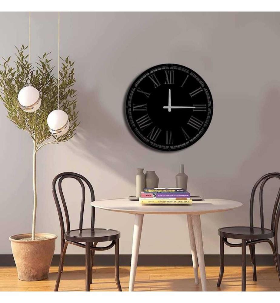 Orologio decorativo da parete in metallo, nero, metallo