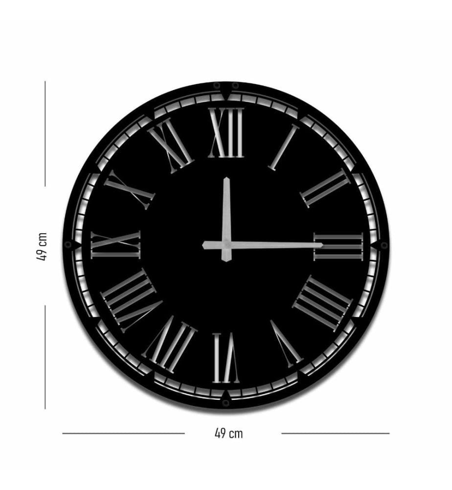 Orologio decorativo da parete in metallo, nero, metallo