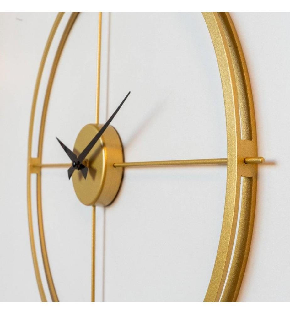 Orologio decorativo da parete in metallo, oro, acciaio