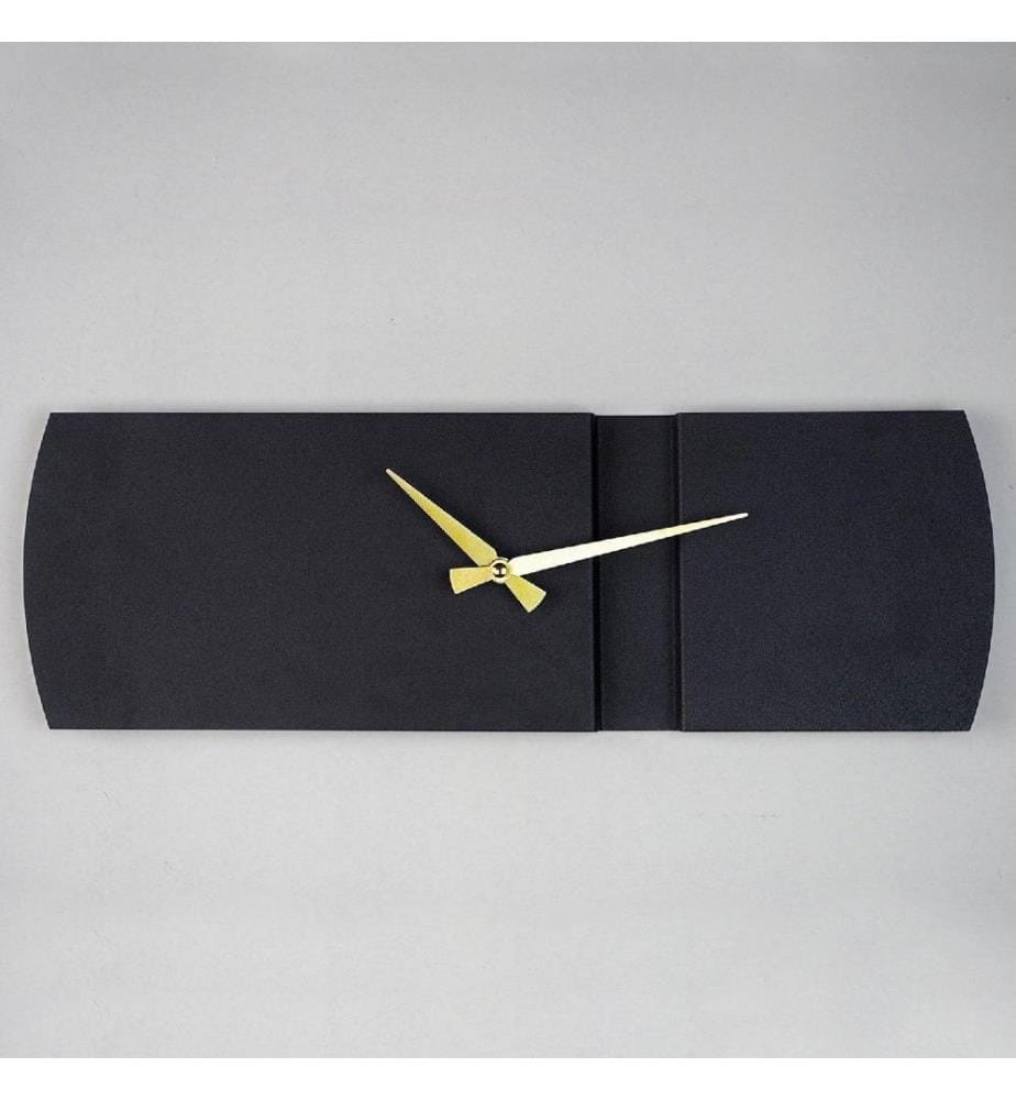 Dekorative Wanduhr aus Metall, Schwarz, Gold, Stahl