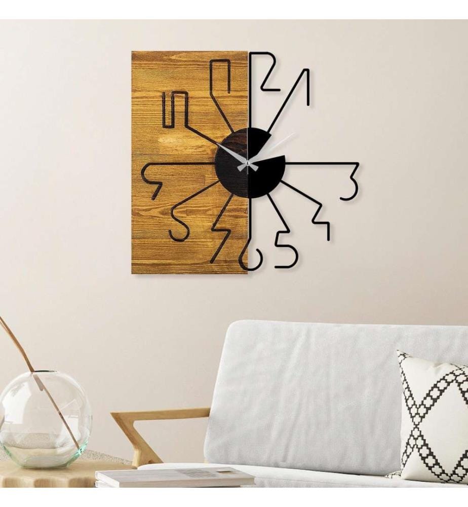 Dekorative Wanduhr aus Holz, Walnuss schwarz, Holz
