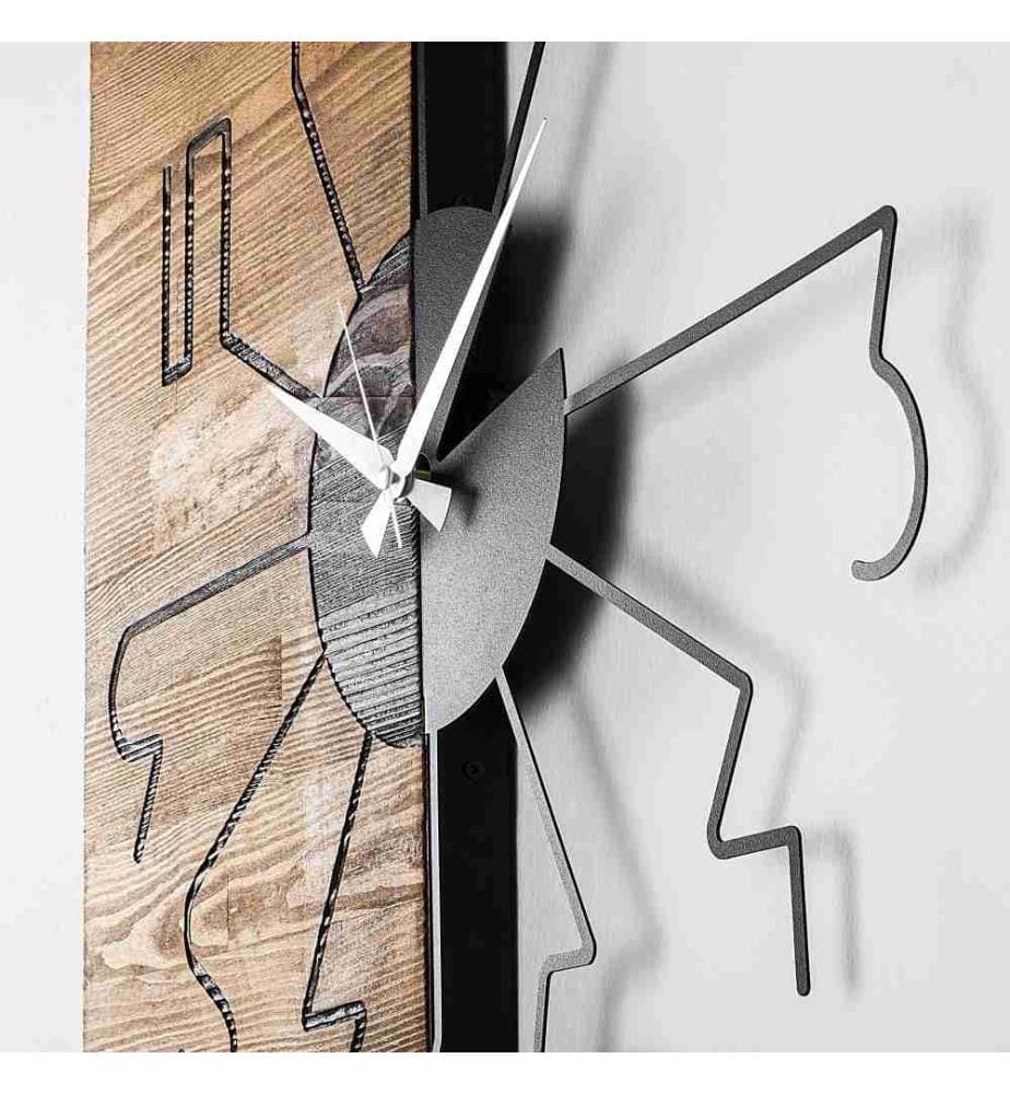 Dekorative Wanduhr aus Holz, Walnuss schwarz, Holz