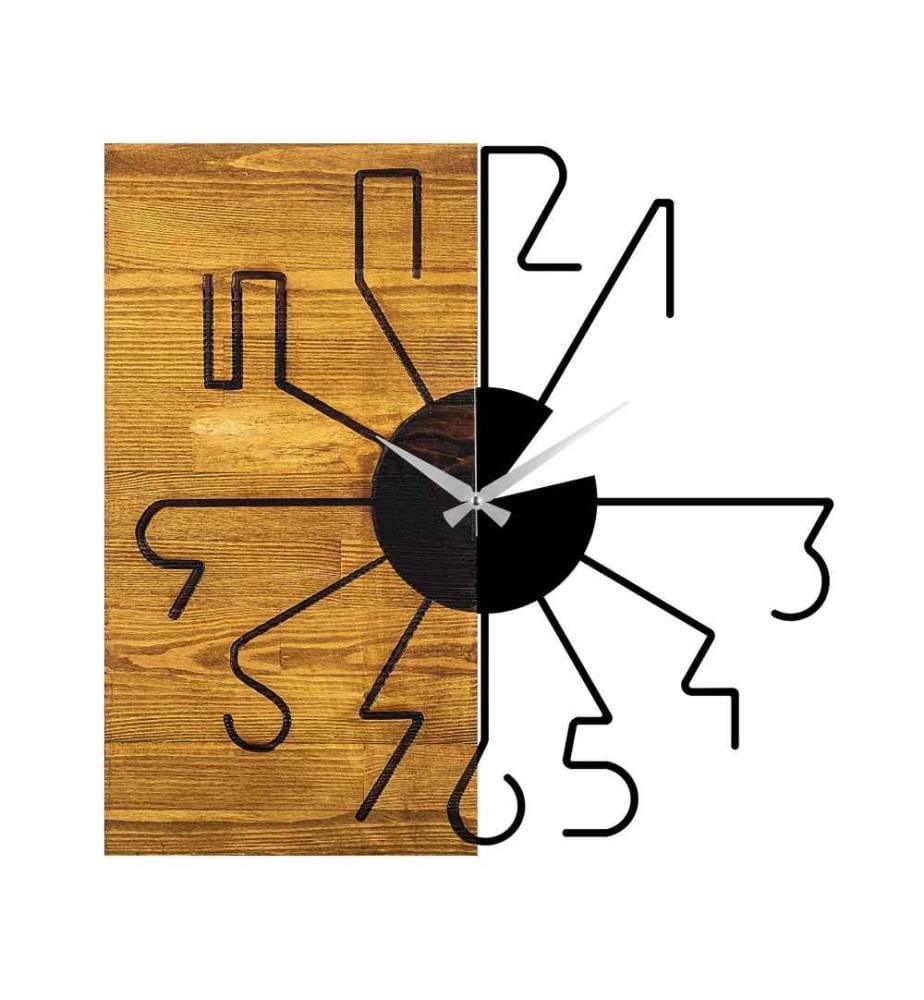 Dekorative Wanduhr aus Holz, Walnuss schwarz, Holz