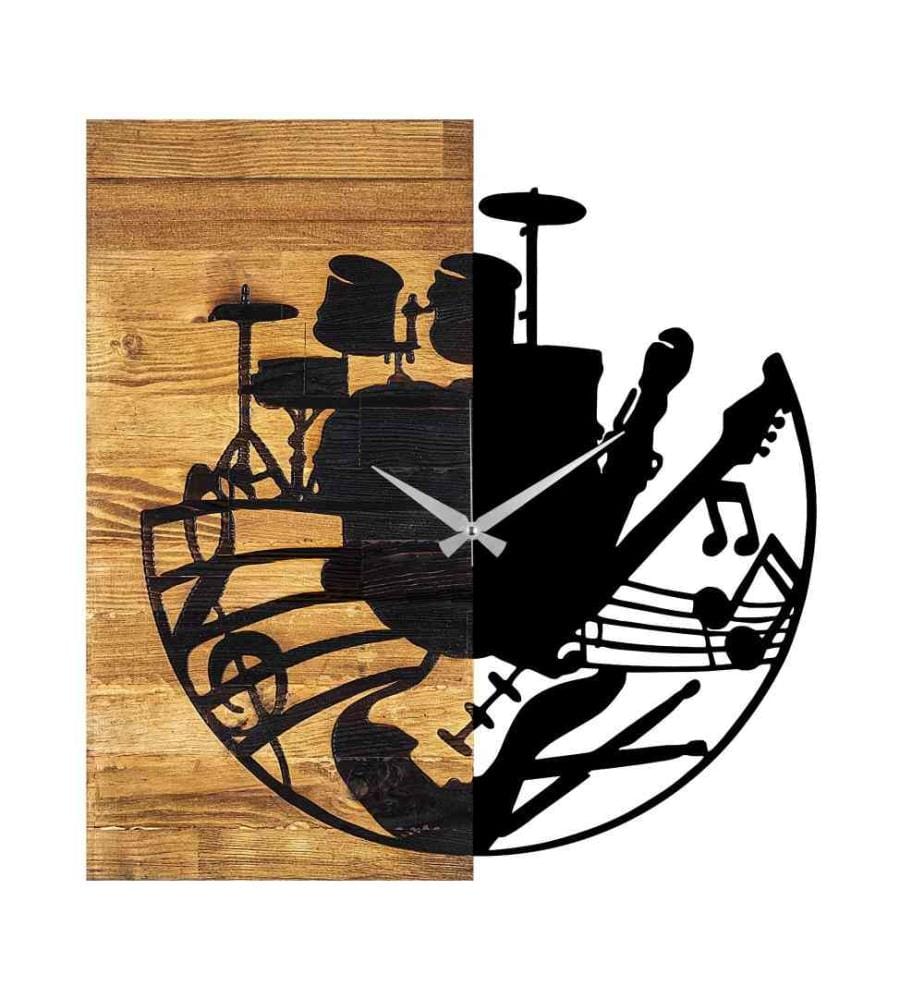 Horloge murale décorative en bois, noyer noir, bois
