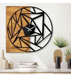 Orologio da parete decorativo in legno, noce nero, legno