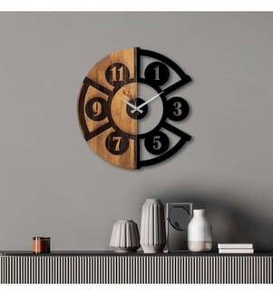 Orologio da parete decorativo in legno, noce nero, legno