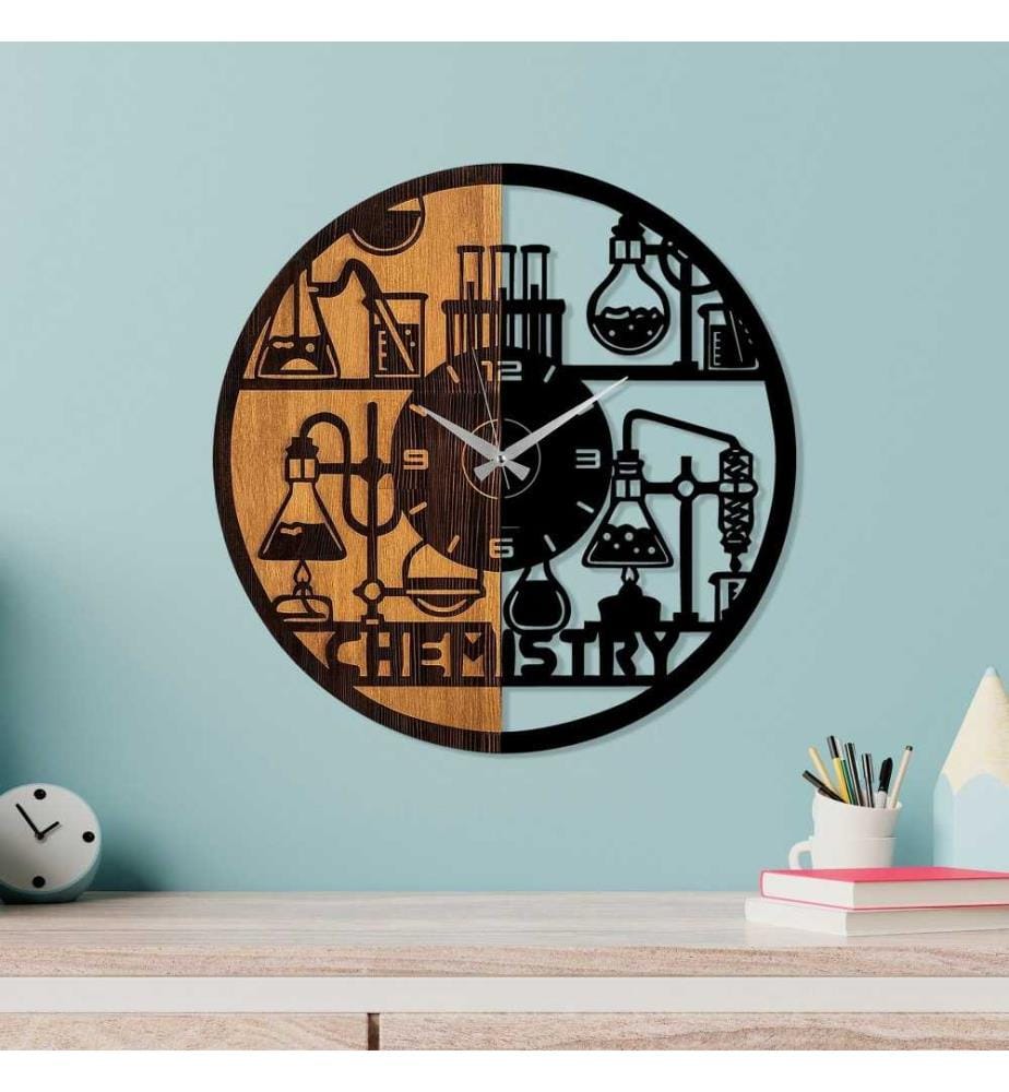 Orologio da parete decorativo in legno, noce nero, legno