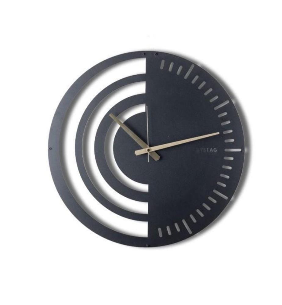 Orologio decorativo da parete in metallo, nero, metallo