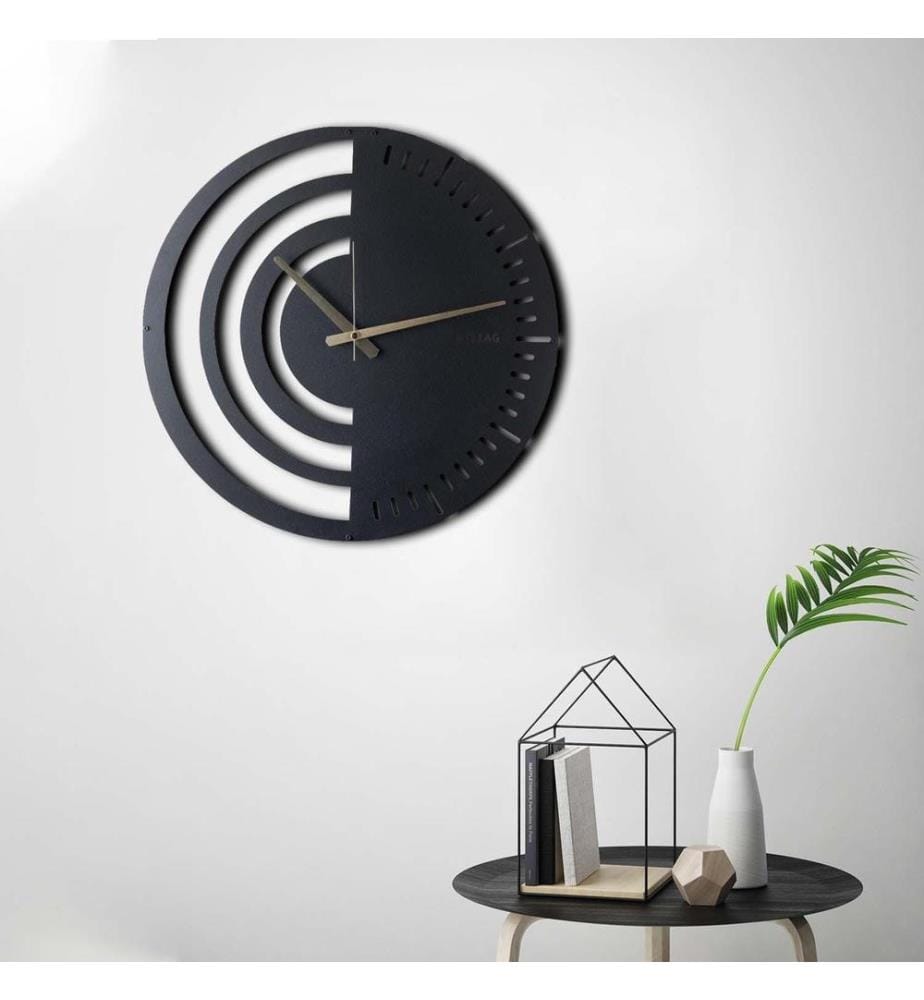 Orologio decorativo da parete in metallo, nero, metallo