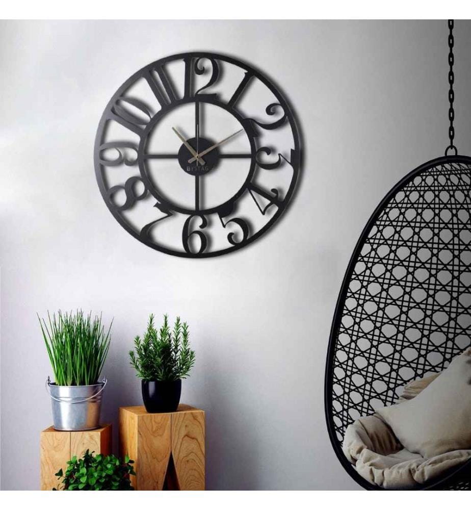 Orologio decorativo da parete in metallo, nero, metallo