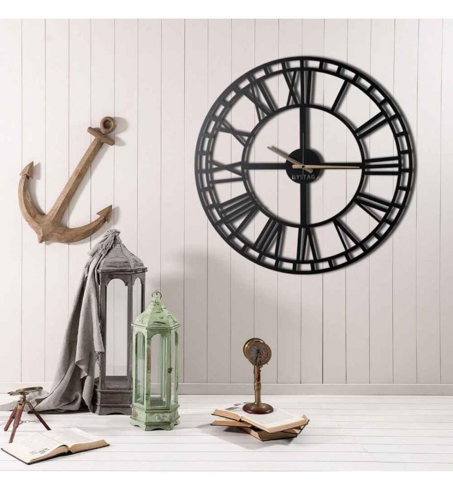 Orologio decorativo da parete in metallo, nero, metallo