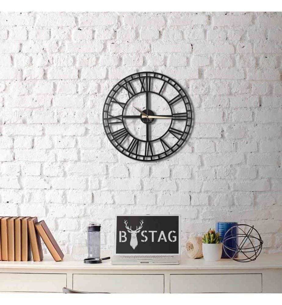 Orologio decorativo da parete in metallo, nero, metallo