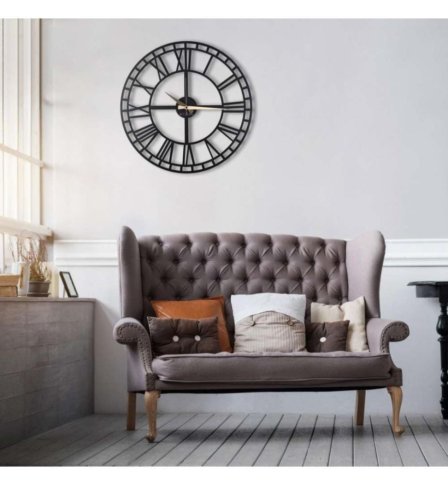 Orologio decorativo da parete in metallo, nero, metallo