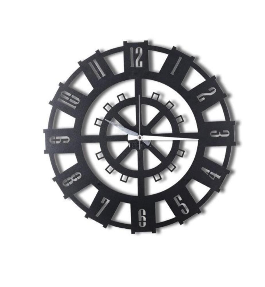 Orologio decorativo da parete in metallo, nero, metallo