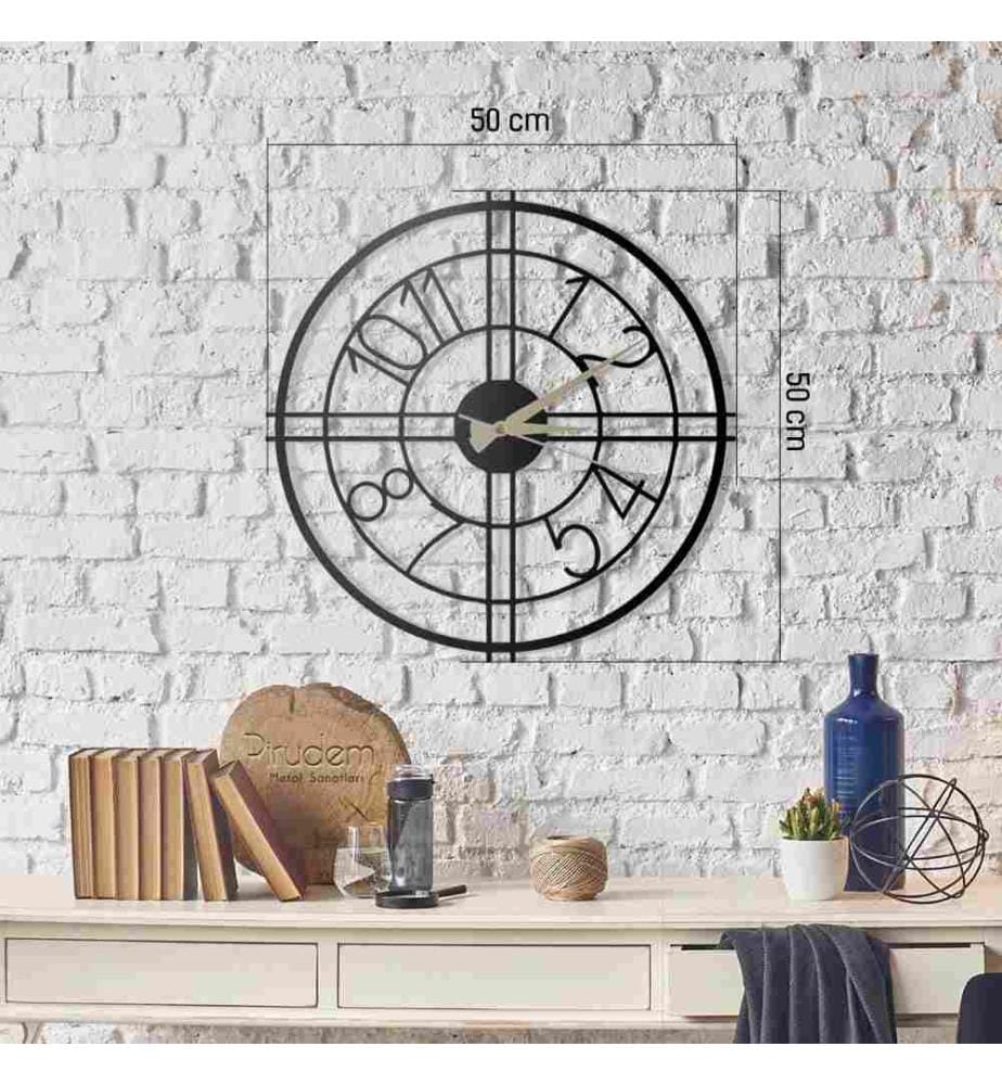 Orologio decorativo da parete in metallo, nero, metallo