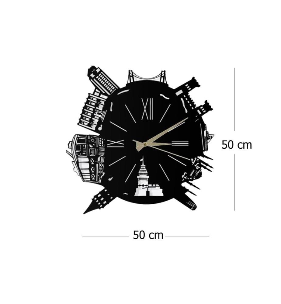 Orologio decorativo da parete in metallo, nero, metallo
