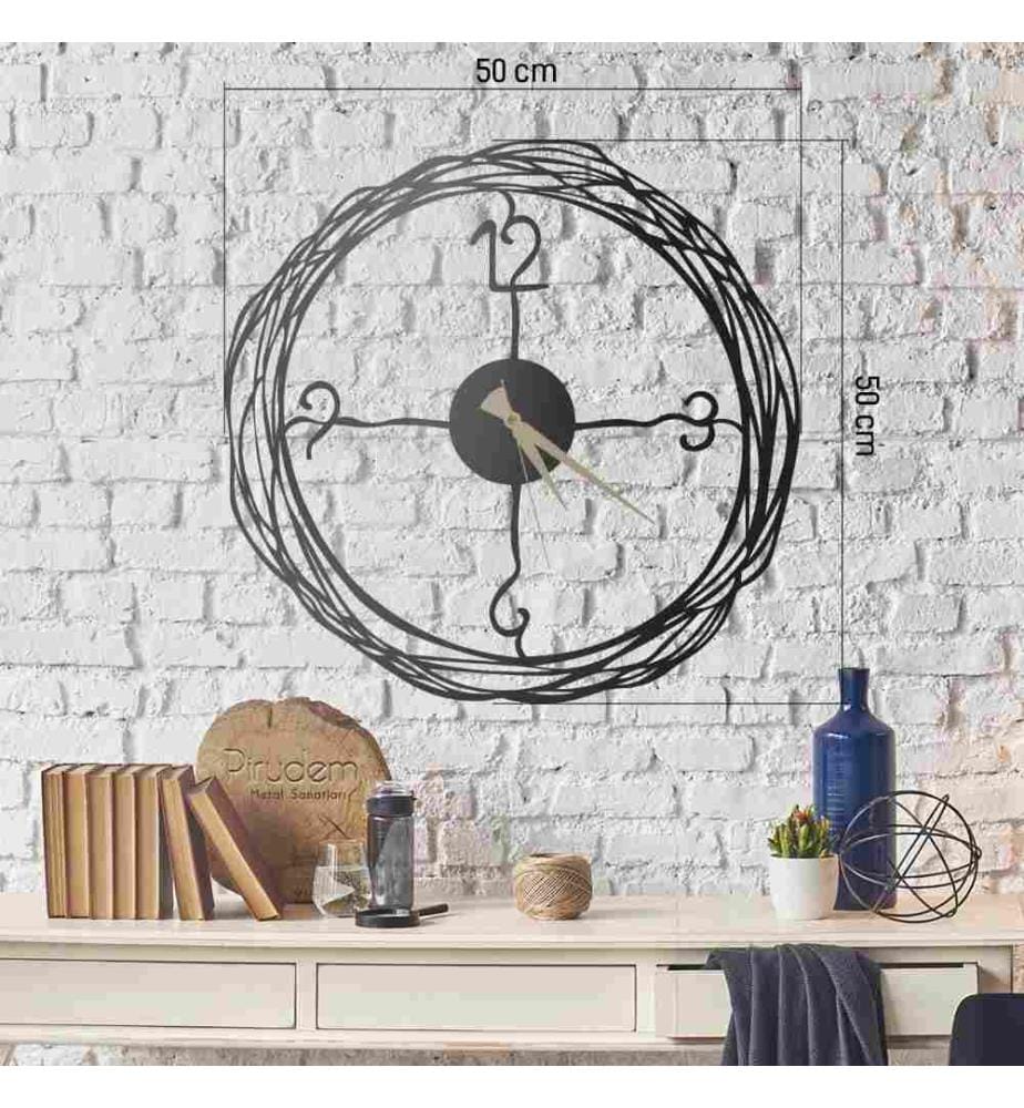 Orologio decorativo da parete in metallo, nero, metallo