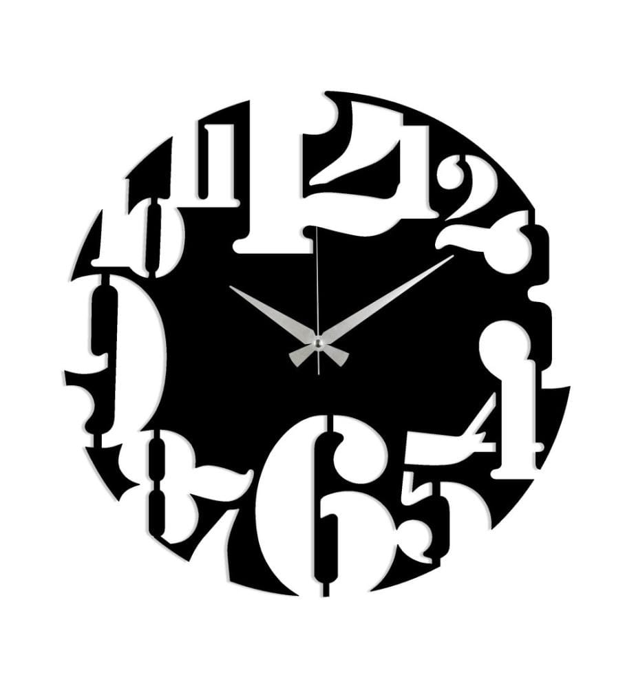 Orologio decorativo da parete in metallo, nero, metallo
