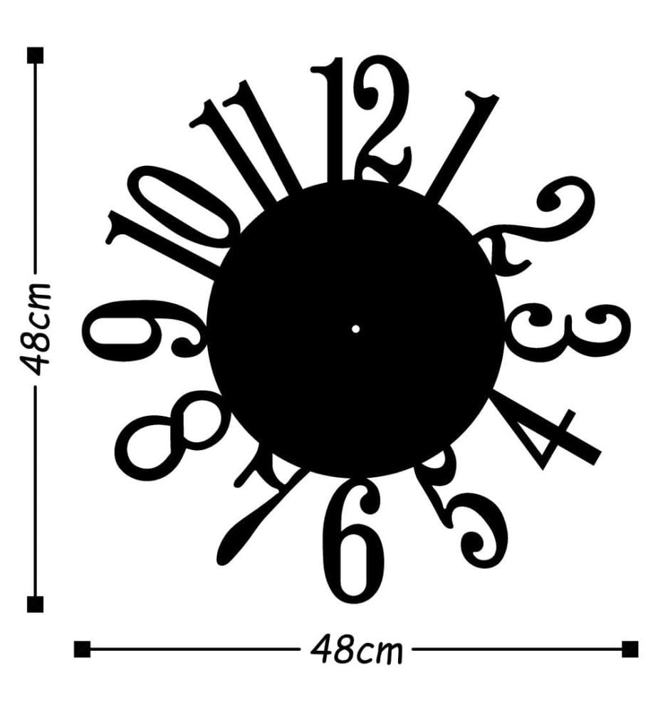 Orologio decorativo da parete in metallo, nero, metallo