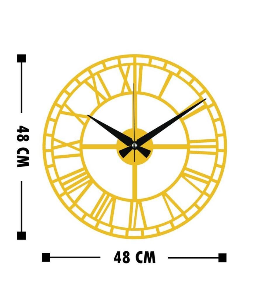 Orologio decorativo da parete in metallo, Oro, Metallo