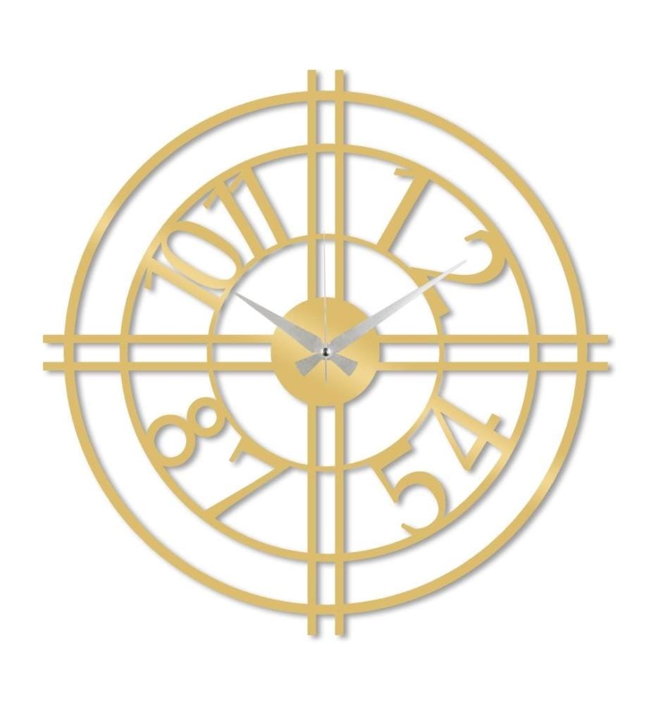 Orologio decorativo da parete in metallo, Oro, Metallo