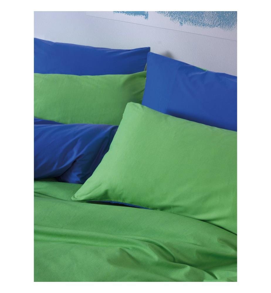 Ensemble housse de couette Ranforce King, vert, bleu, 100 % COTON RANFORCE