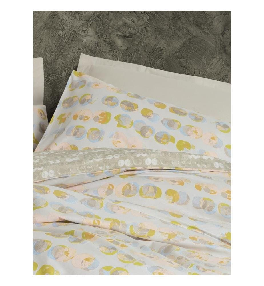 Ensemble housse de couette simple Ranforce, beige, 100 % COTON RANFORCE