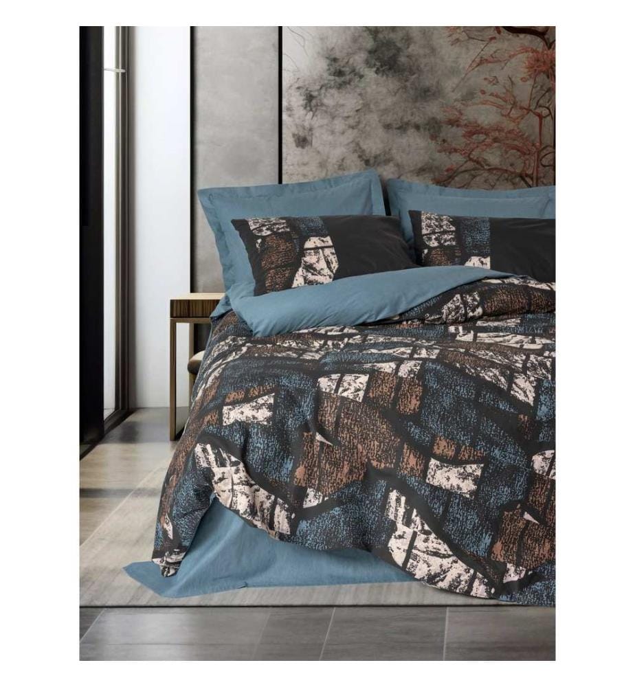 Ensemble housse de couette Ranforce simple, vert pétrole, 100 % COTON RANFORCE