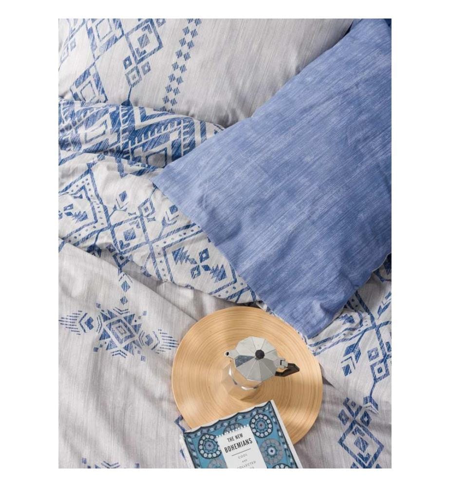 Ensemble housse de couette Ranforce King, bleu, 100 % COTON RANFORCE