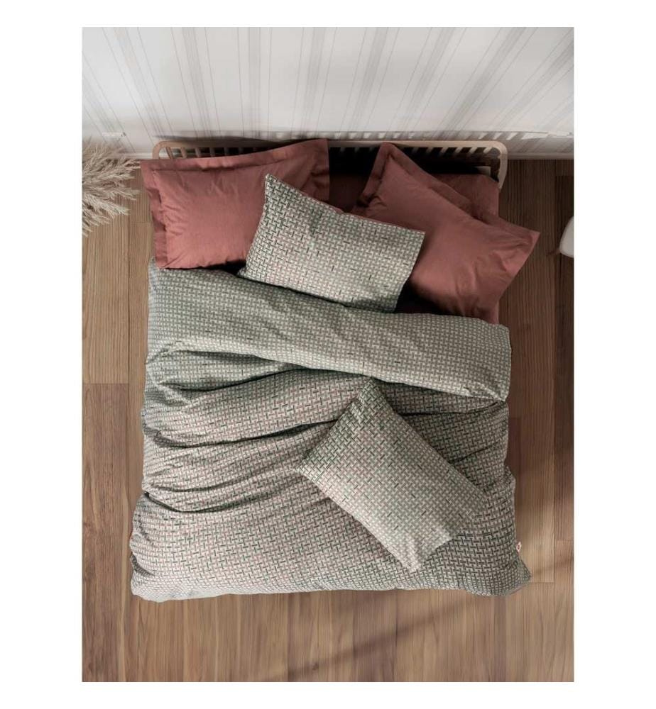 Ensemble housse de couette Super King Ranforce, rouge tuile, 100 % COTON RANFORCE