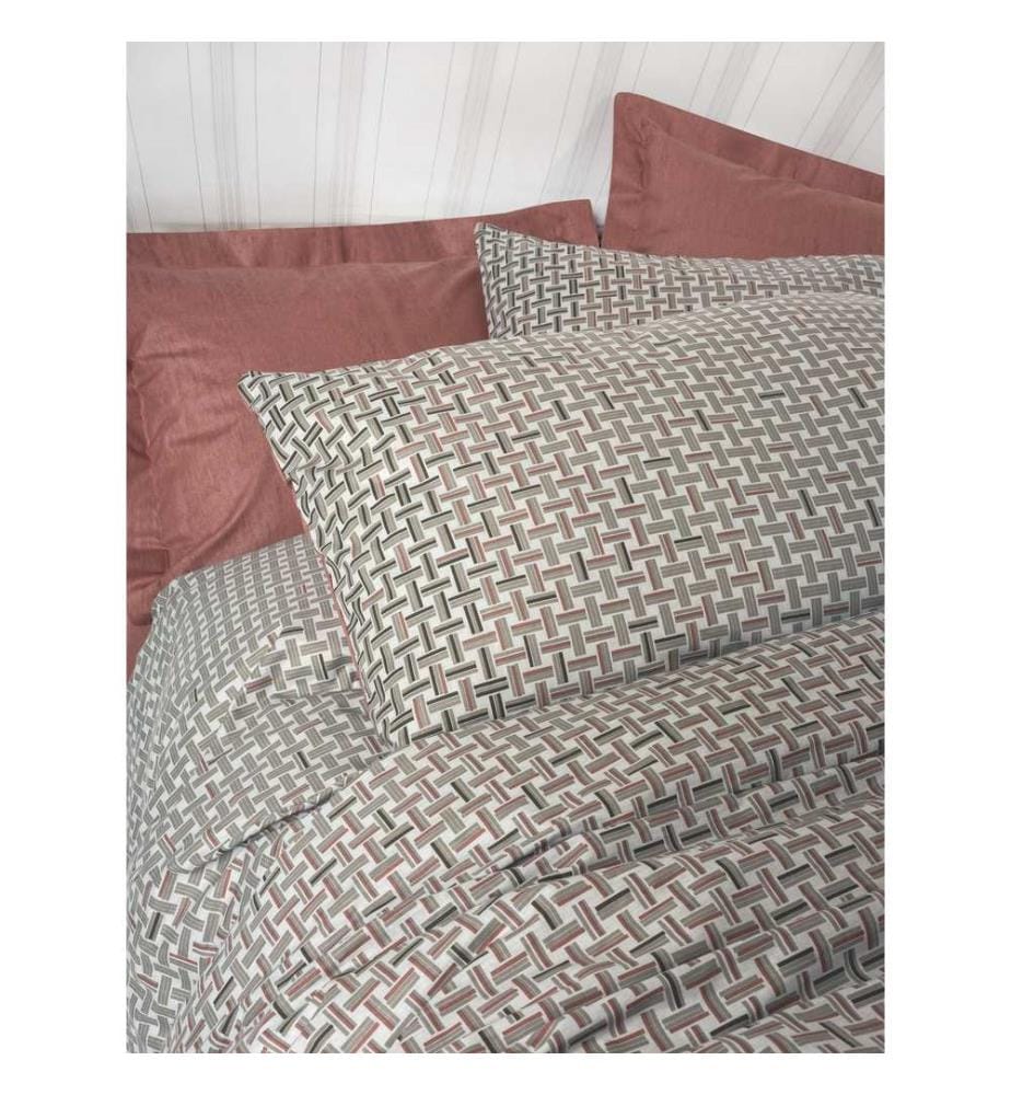 Ensemble housse de couette Super King Ranforce, rouge tuile, 100 % COTON RANFORCE