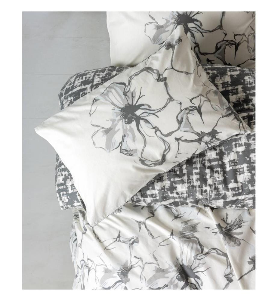 Ensemble housse de couette Ranforce Super King, anthracite, 100 % COTON RANFORCE