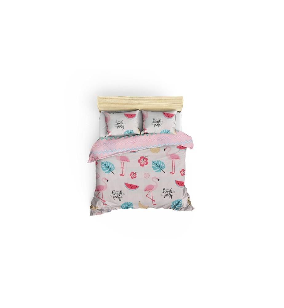 Bettwäsche-Set für Kingsize-Bett, weiss, rosa, blau, gelb, 65 % BAUMWOLLE / 35 % POLYESTER