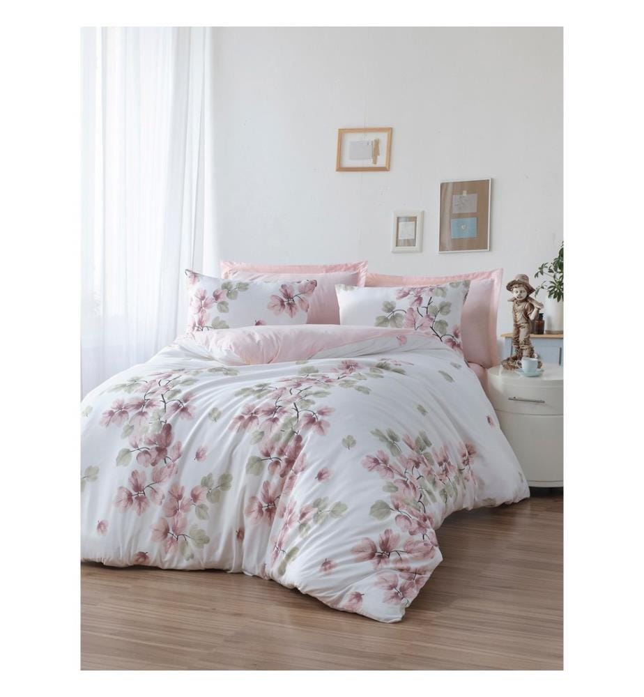 Ensemble housse de couette king size, blanc, 65 % COTON / 35 % POLYESTER