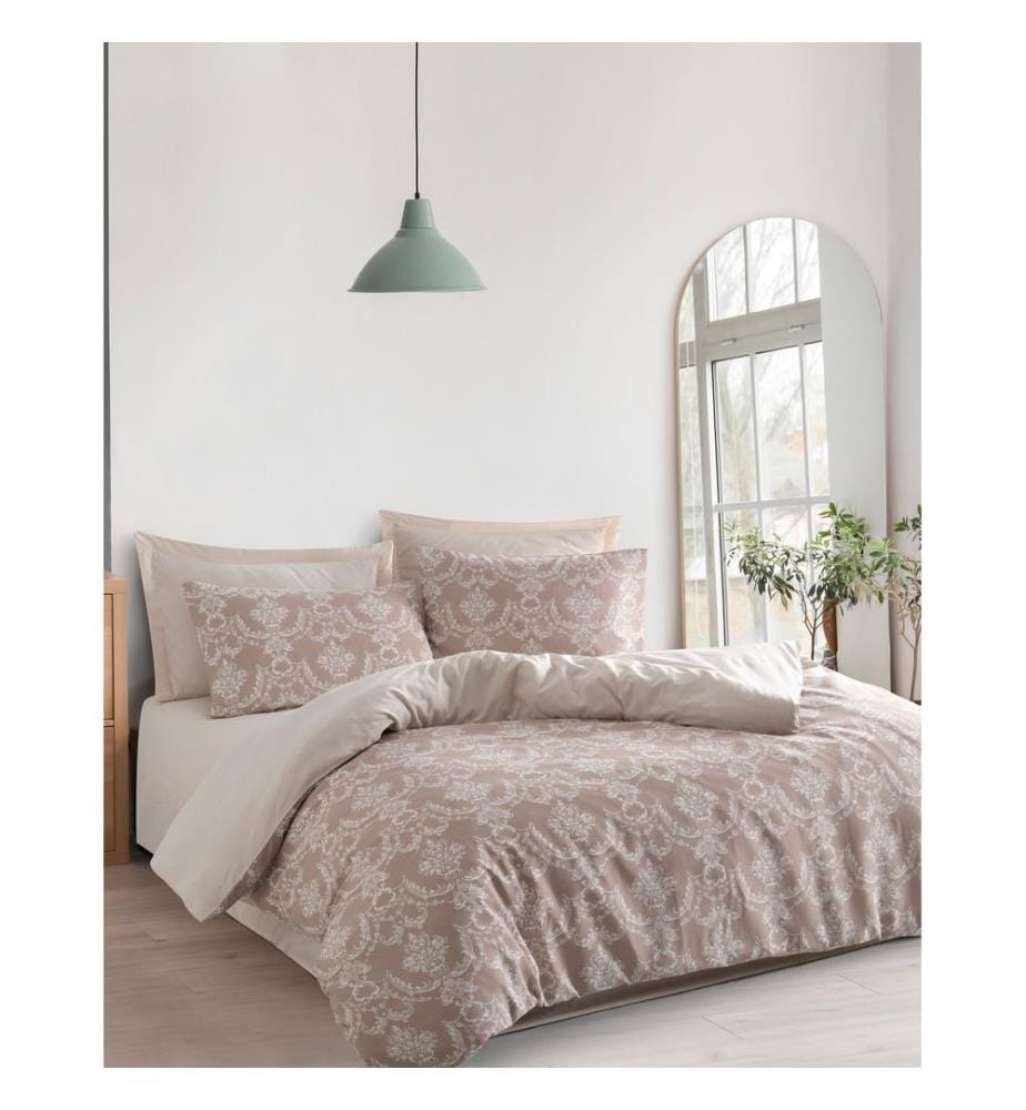 Ensemble housse de couette Super King, marron, 70 % COTON / 30 % POLYESTER